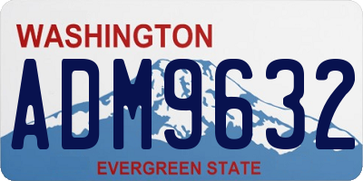 WA license plate ADM9632