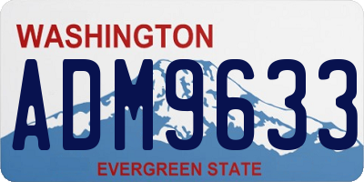 WA license plate ADM9633