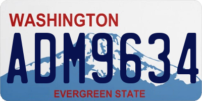 WA license plate ADM9634