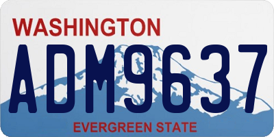 WA license plate ADM9637