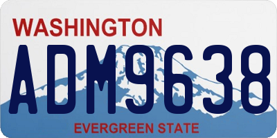 WA license plate ADM9638