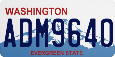 WA license plate ADM9640