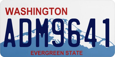WA license plate ADM9641