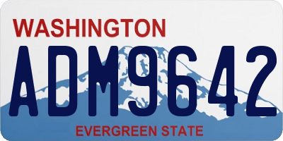 WA license plate ADM9642