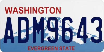 WA license plate ADM9643