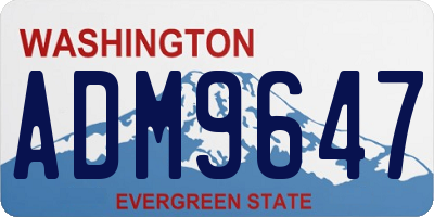 WA license plate ADM9647
