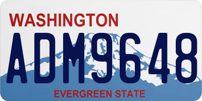 WA license plate ADM9648