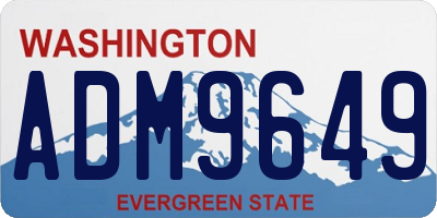WA license plate ADM9649