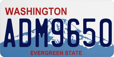 WA license plate ADM9650