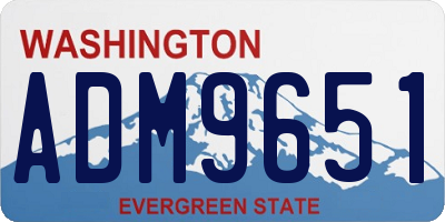 WA license plate ADM9651