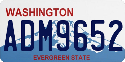 WA license plate ADM9652