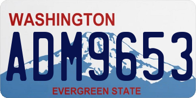WA license plate ADM9653