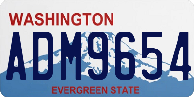 WA license plate ADM9654