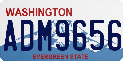 WA license plate ADM9656