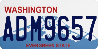 WA license plate ADM9657