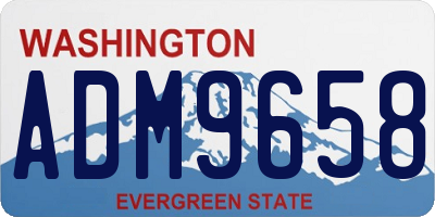 WA license plate ADM9658