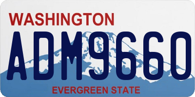 WA license plate ADM9660