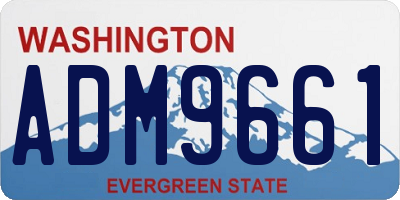 WA license plate ADM9661