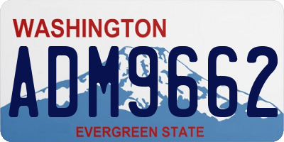 WA license plate ADM9662