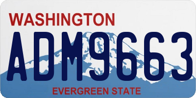WA license plate ADM9663