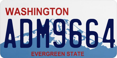 WA license plate ADM9664