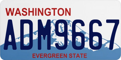 WA license plate ADM9667