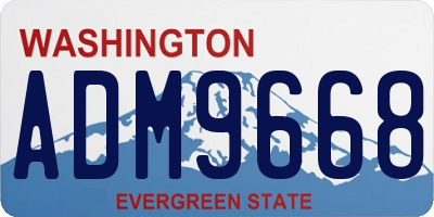 WA license plate ADM9668