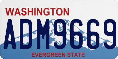 WA license plate ADM9669