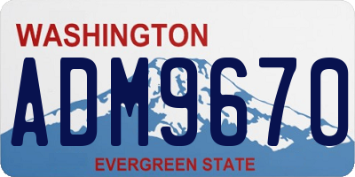 WA license plate ADM9670