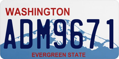 WA license plate ADM9671