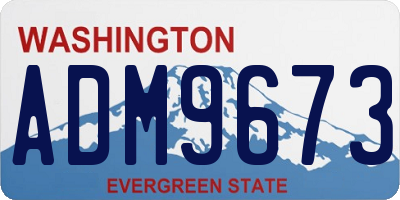 WA license plate ADM9673