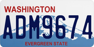 WA license plate ADM9674