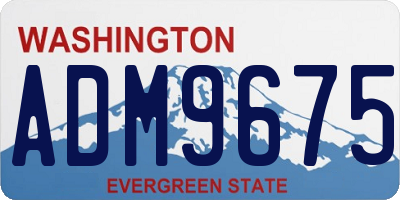 WA license plate ADM9675