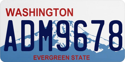WA license plate ADM9678