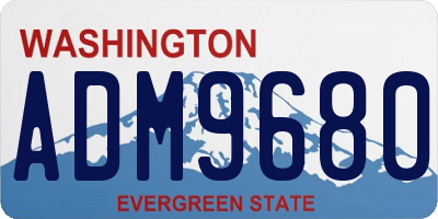 WA license plate ADM9680