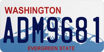 WA license plate ADM9681