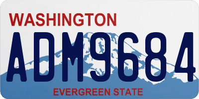 WA license plate ADM9684
