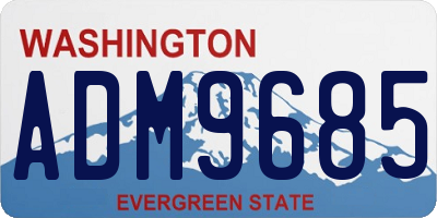 WA license plate ADM9685