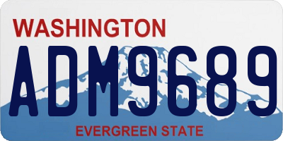 WA license plate ADM9689