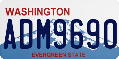 WA license plate ADM9690
