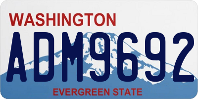 WA license plate ADM9692