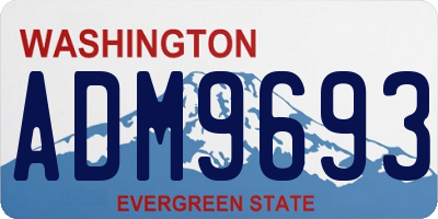 WA license plate ADM9693