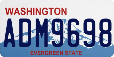 WA license plate ADM9698