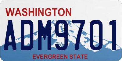 WA license plate ADM9701