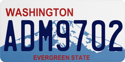 WA license plate ADM9702