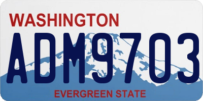 WA license plate ADM9703