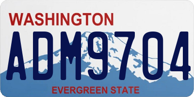 WA license plate ADM9704