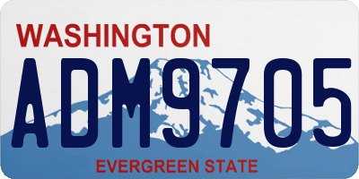 WA license plate ADM9705