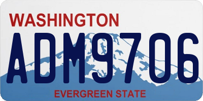 WA license plate ADM9706