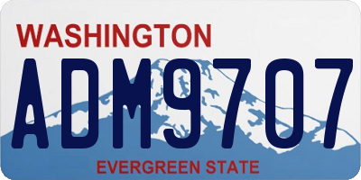 WA license plate ADM9707